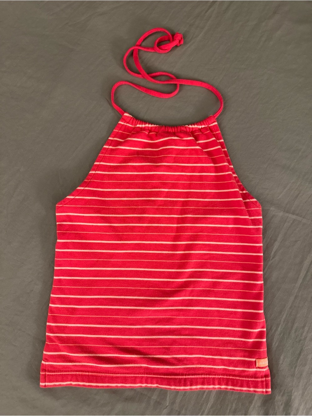 Y2K American Eagle Women's Pink Striped Halter Tank Top